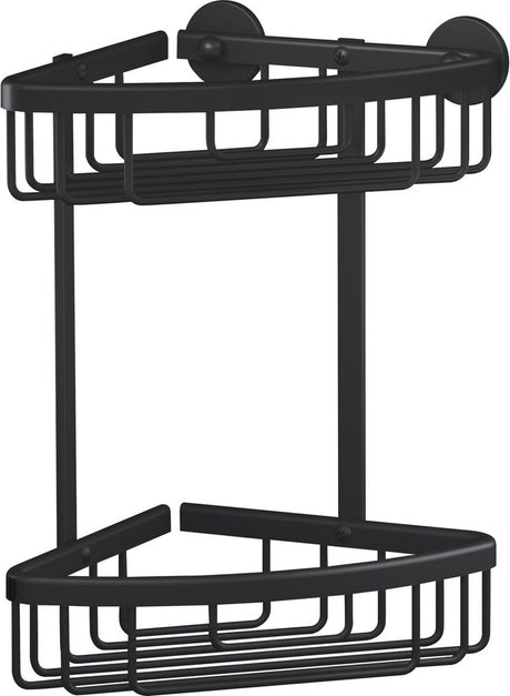 Tesa doucherek aluxx black 2-niveaus matzwart badkamer zelfklevend zonder boren – 163x260x170mm