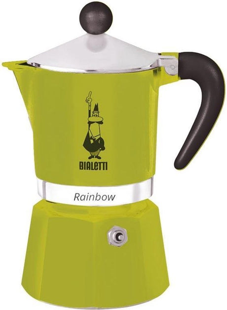 Bialetti rainbow percolator 1 kops groen – espresso maker – aluminium – italiaanse koffiezetter – 60 ml