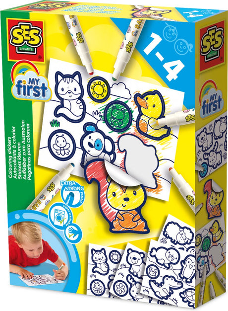 Ses creative my first stickers kleuren met 5 baby markers - vanaf 1 jaar - stickeren - goed uitwasbaar - schoencadeautjes sinterklaas