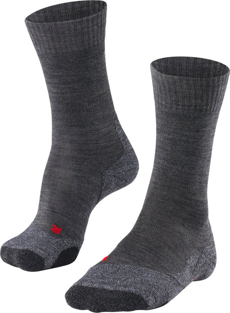 Falke tk2 anti-blaar dik wol functioneel materiaal wandelsokken heren grijs - maat 39-41