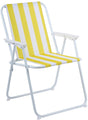 Merkloos sans marque no brand campingstoel inklapbaar - relaxstoel van staal - geel-wit gestreept - lichtgewicht en compact van formaat - afmetingen 46 x 51,5 x 74,5 cm - ideaal voor strand, tuin en camping