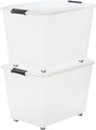 Iris topbox opbergbox - 60l - kunststof - met wielen - set van 2