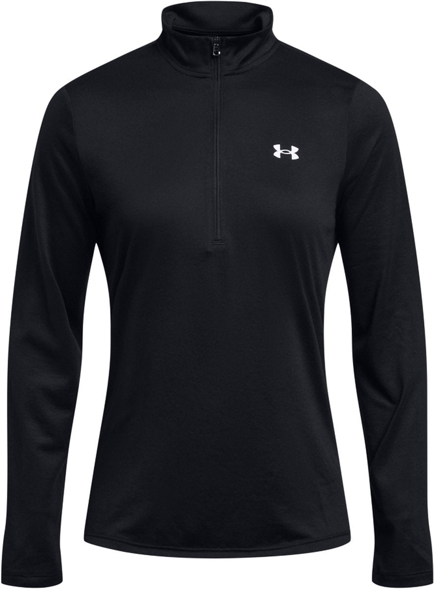 Under armour tech 1 2 zip- solid-blk dames sporttrui - zwart - wit m