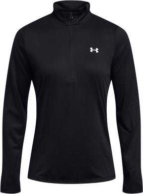 Under armour tech 1 2 zip- solid-blk dames sporttrui - zwart - wit m