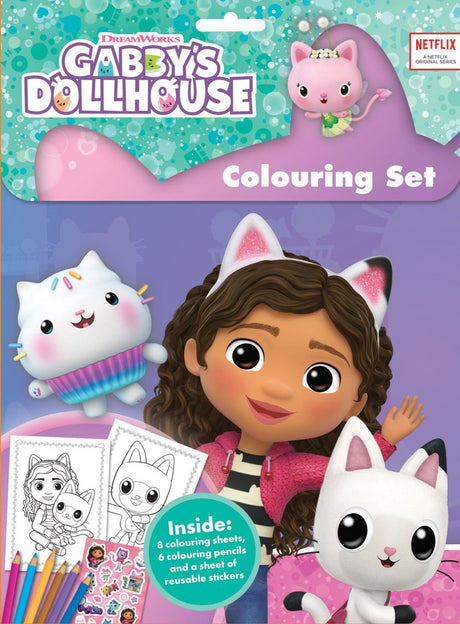 Gabby's poppenhuis kleurset colouring set gabby's dollhouse - tekenen en kleuren