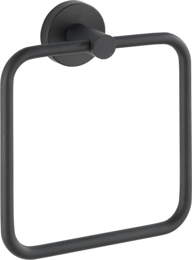 Wenko handdoekring bosio rvs zwart mat 16x18cm - handdoekhouder