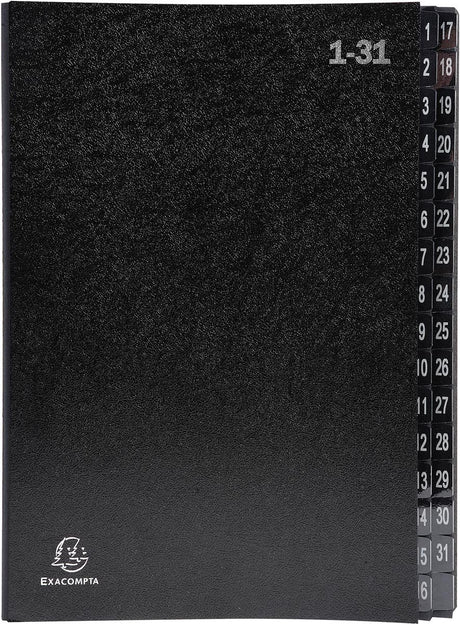 Exacompta sorteermap ordonator® - 32 indelingen - genummerde tabs van 1 - 31 - zwart - 57032e