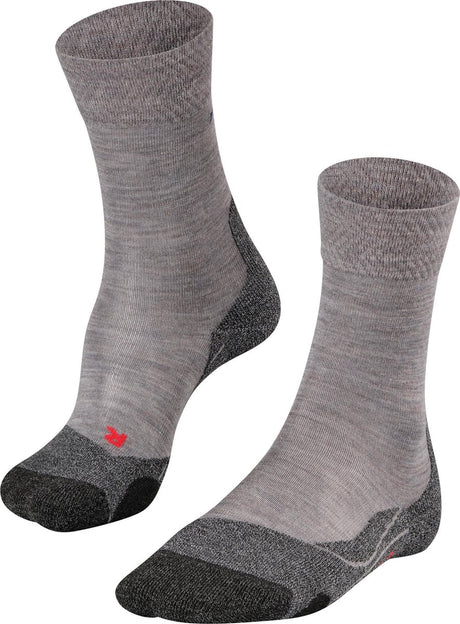 Falke tk2 melange anti-blaar dik wol functioneel materiaal wandelsokken dames grijs - maat 37-38