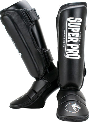 Super pro combat gear scheenbeschermer protector zwart wit extra extra small