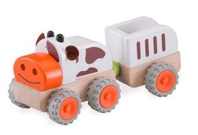 Wonderworld koe tractor met aanhanger+1 | 4 stuks