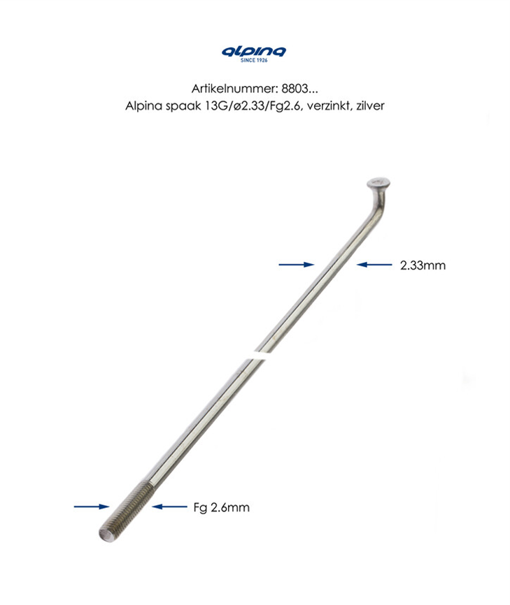Spaken Alpina 13-290 zonder nippel