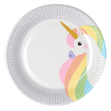 Papstar set a 10 borden unicorn karton ø23cm