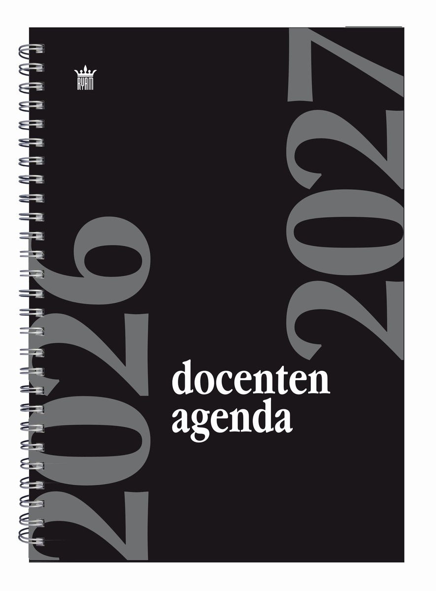 Ryam | docenten agenda | 2026 2027 | spiraal | a4 | 12 mnd | zwart |