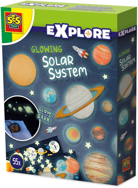 Ses creative glowing solar system - glow in the dark - vanaf 5 jaar - 55 stickers - muurstickers kinderkamer - schoencadeautjes sinterklaas