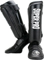 Super pro combat gear scheenbeschermer protector zwart wit extra large
