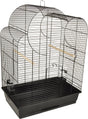 Flamingo vogelkooi – parkietenkooi wammer 1 zwart – 54x34x75 cm – met zitstokken eetbakjes – voor parkieten one size