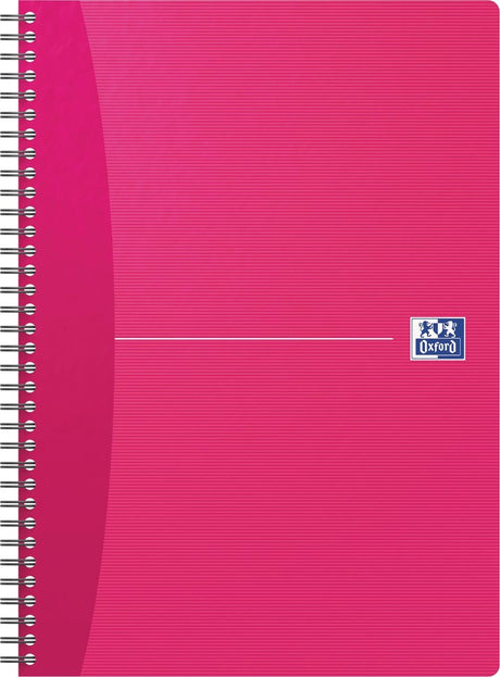 Oxford office essentials spiraalschrift, 180 bladzijden, ft a4, geruit 5 mm, geassorteerde kleuren 5 stuks