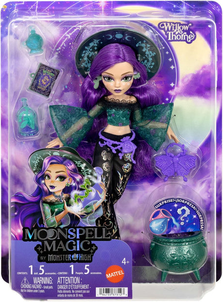 Mattel moonspell magic van monster high - willow thorne modepop - nature witch met accessoires