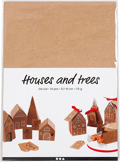 Creativ company huizen en bomen karton set