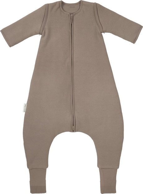 Meyco baby studio collection classic slaapoverall jumper - afritsbare mouwen - dark taupe - 104cm - 2.5 tog