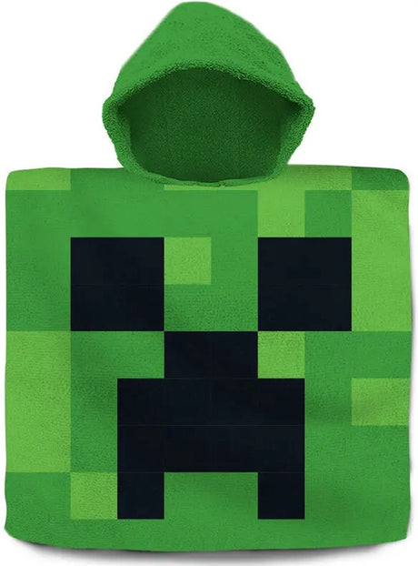 Minecraft katoenen poncho - 60 x 60 cm - handdoek - zwemmen - zomer