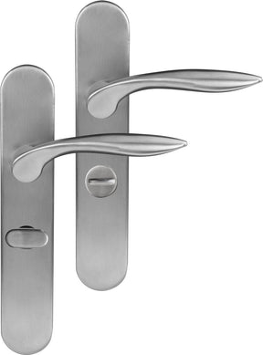 Differnz | groningen deurkruk | ovaal schild | wc 63 mm | mat chroom