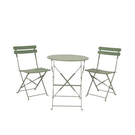 Decoris bistroset groen staal ø60xh71cm