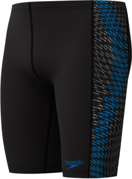 Speedo end+ tech panel jammer heren - chloorbestendige zwembroek heren - kleurvaste lange zwemshort heren - sportzwembroek heren bestand tegen olie en zonnebrandcrème - zwart blauw - xl