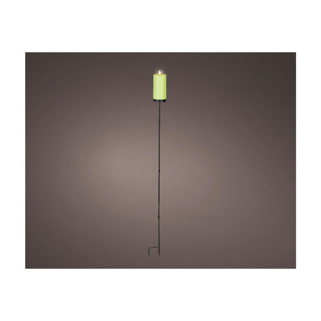 Lumineo solar kaars op steker groen ø7xh117cm