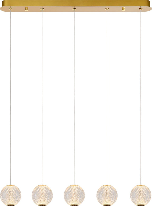 Lucide cintra - hanglamp - led dimbaar - 5x4,7w 2700k - transparant