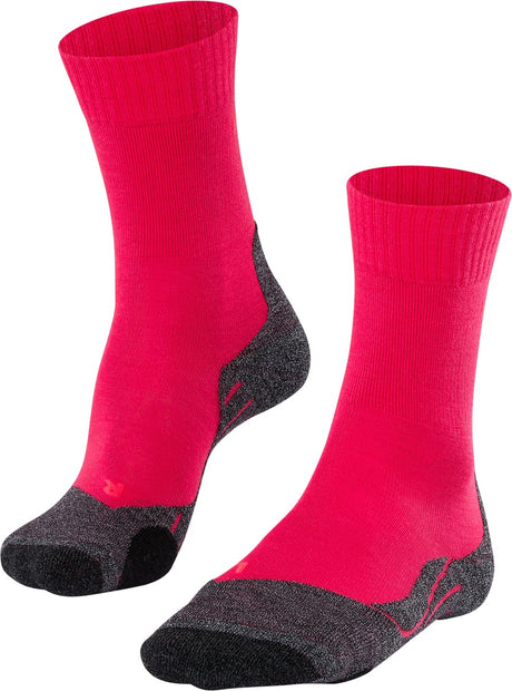 Falke tk2 anti-blaar dik wol functioneel materiaal wandelsokken dames rood - maat 35-36