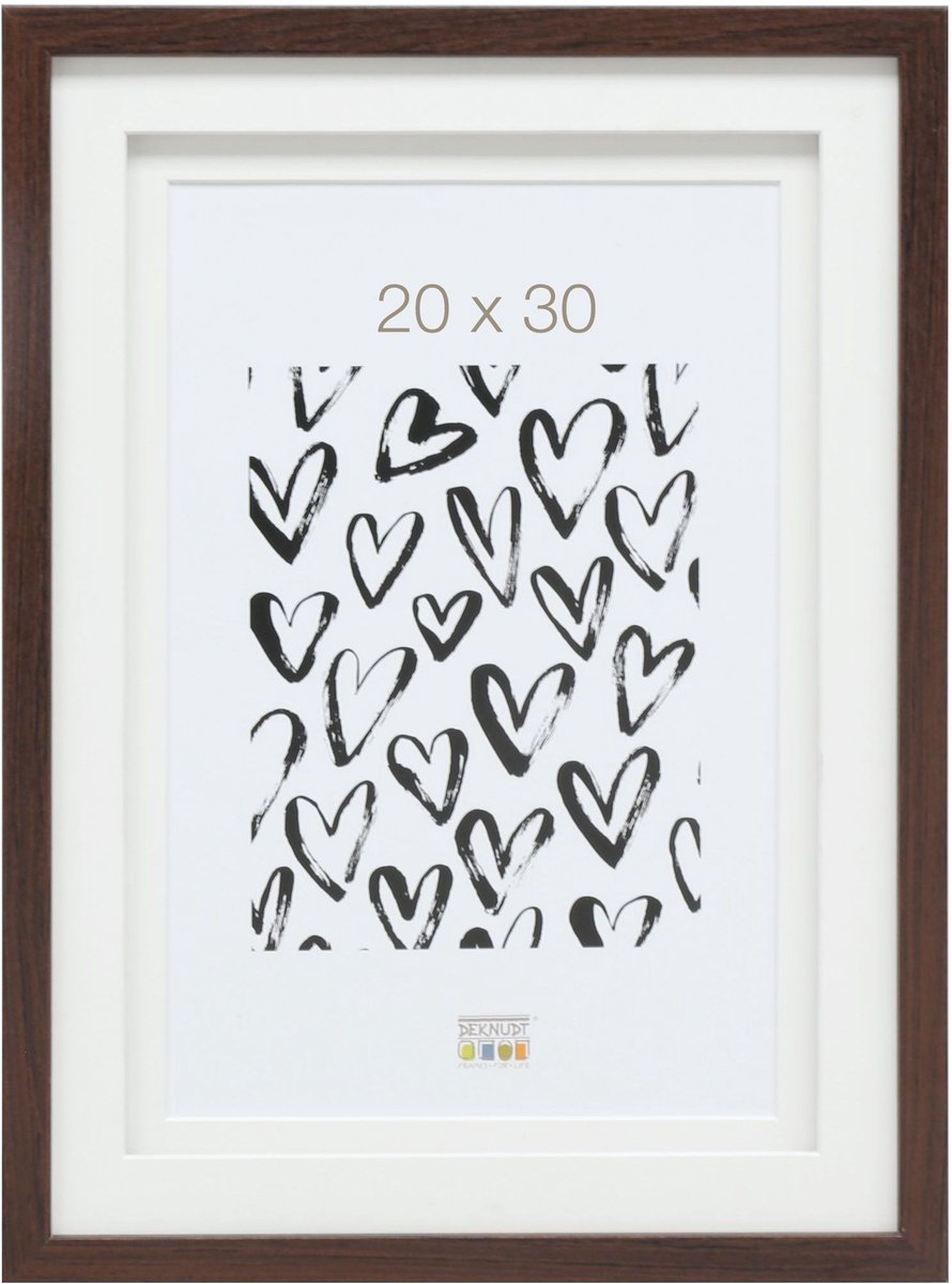 Deknudt frames fotolijst s65kq1 - bruin met passe-partout - foto 20x30