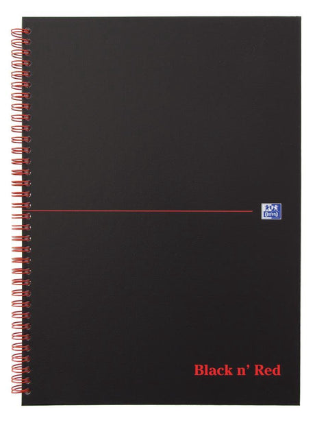 Oxford black n'red - spiraalnotitieboek - a4 - 192 pagina's - geruit