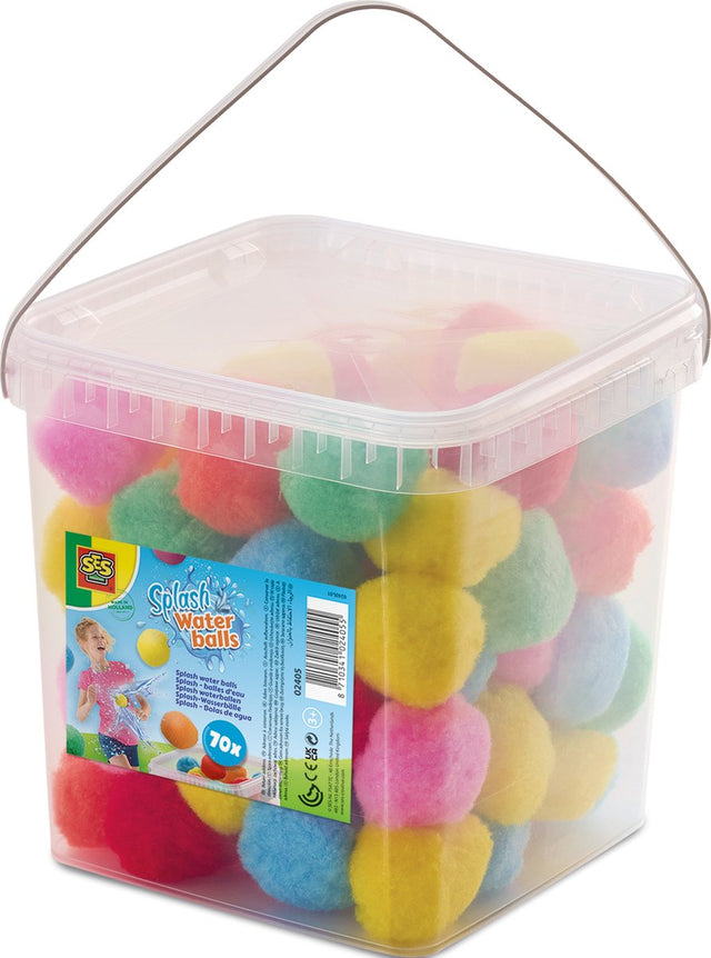 Ses creative splash waterballen met emmer - 70 stuks - vanaf 3 jaar - waterballonnen - herbruikbaar - schoencadeautjes sinterklaas