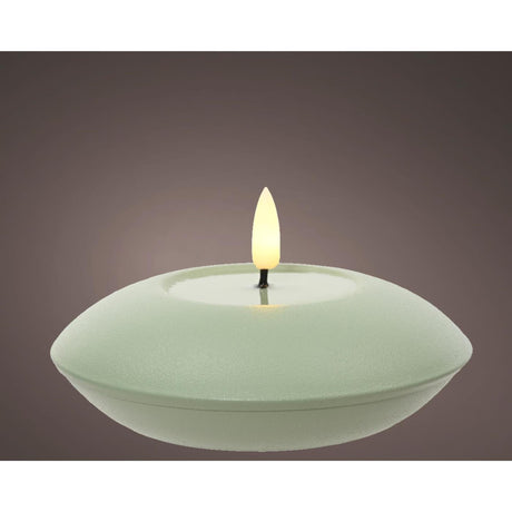 Decoris led buiten kaars ijzer h6.5cm groen