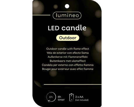 Decoris led buiten kaars ijzer h6.5cm groen