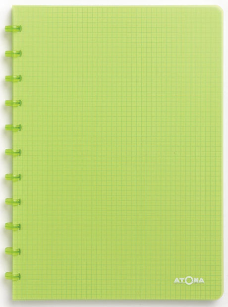 Atoma trendy schrift - a4 - 144 bladzijden - geruit 5 mm - transparant groen - 1 stuk