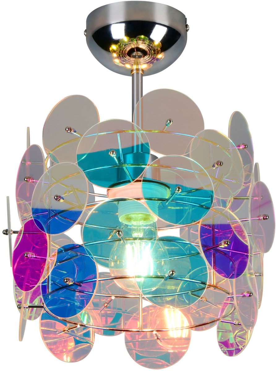 Rl live your light reality iride - plafondlamp - transparant iriserend - excl. 1x e27 4 w - plafondbevestiging