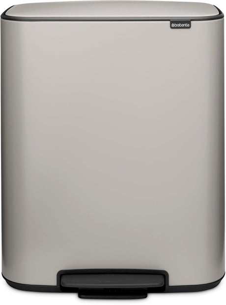 Brabantia bo prullenbak - 60 liter - 1 vak - soft grey