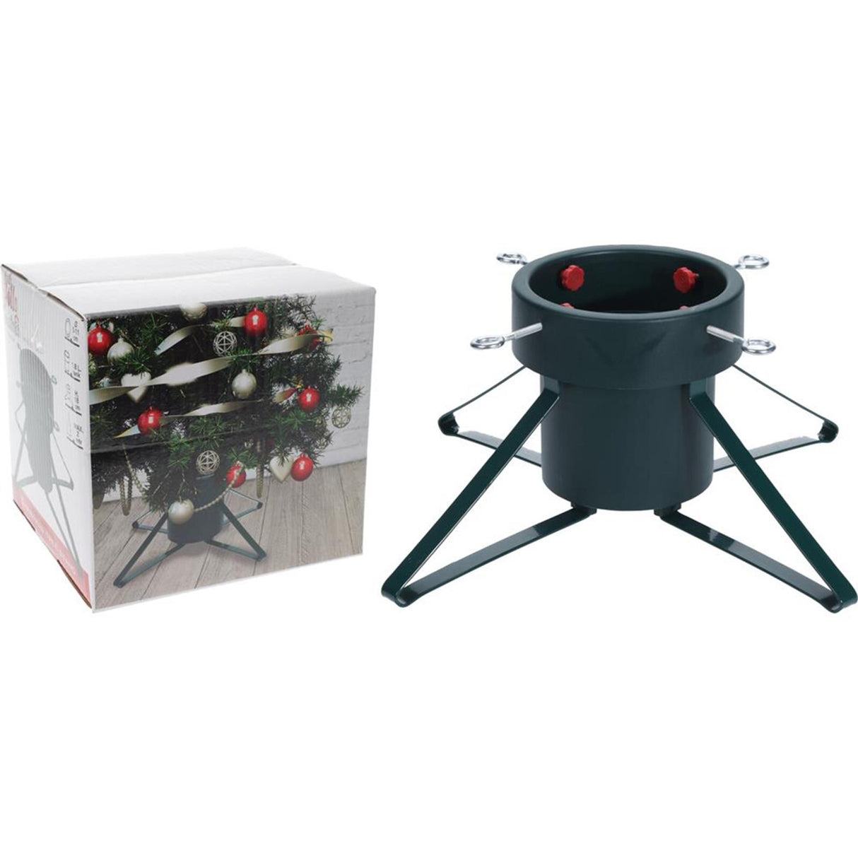 Home styling kerstboomstandaard large groen metaal voor bomen tot 2,5 meter