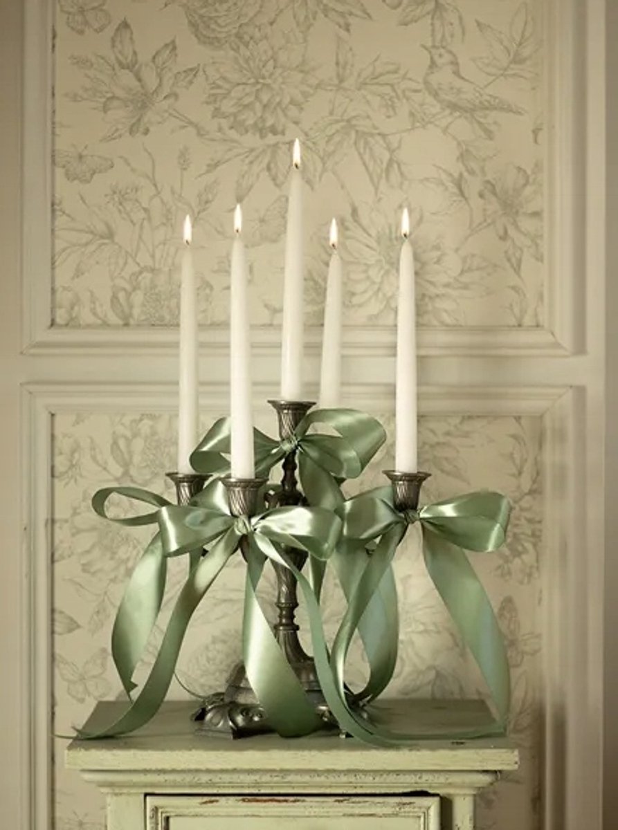 Partydeco saliegroene satijnen lint 38mm x 25m decoratie knutselen