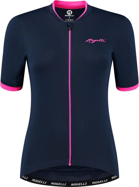 Rogelli essential fietsshirt - korte mouwen - dames - groen, roze - maat s