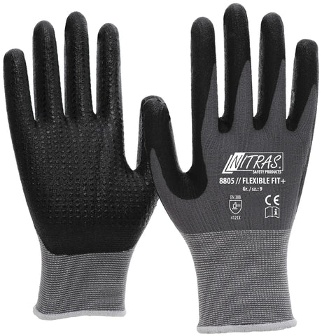 Nitras safety monteurshandschoen flexible fit+ glove size 11 pimples gray sw flexible fit+
