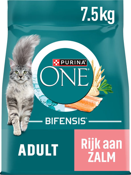 Purina ® one® adult - kattenvoer droogvoer - zalm volkoren granen - 7.5 kg