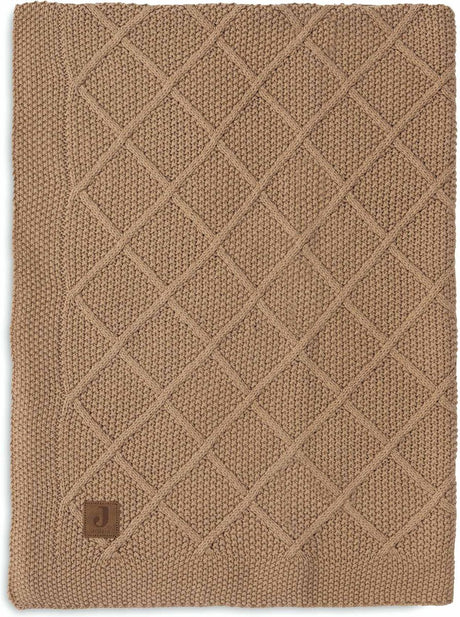 Jollein deken ledikant 100x150cm check knit biscuit