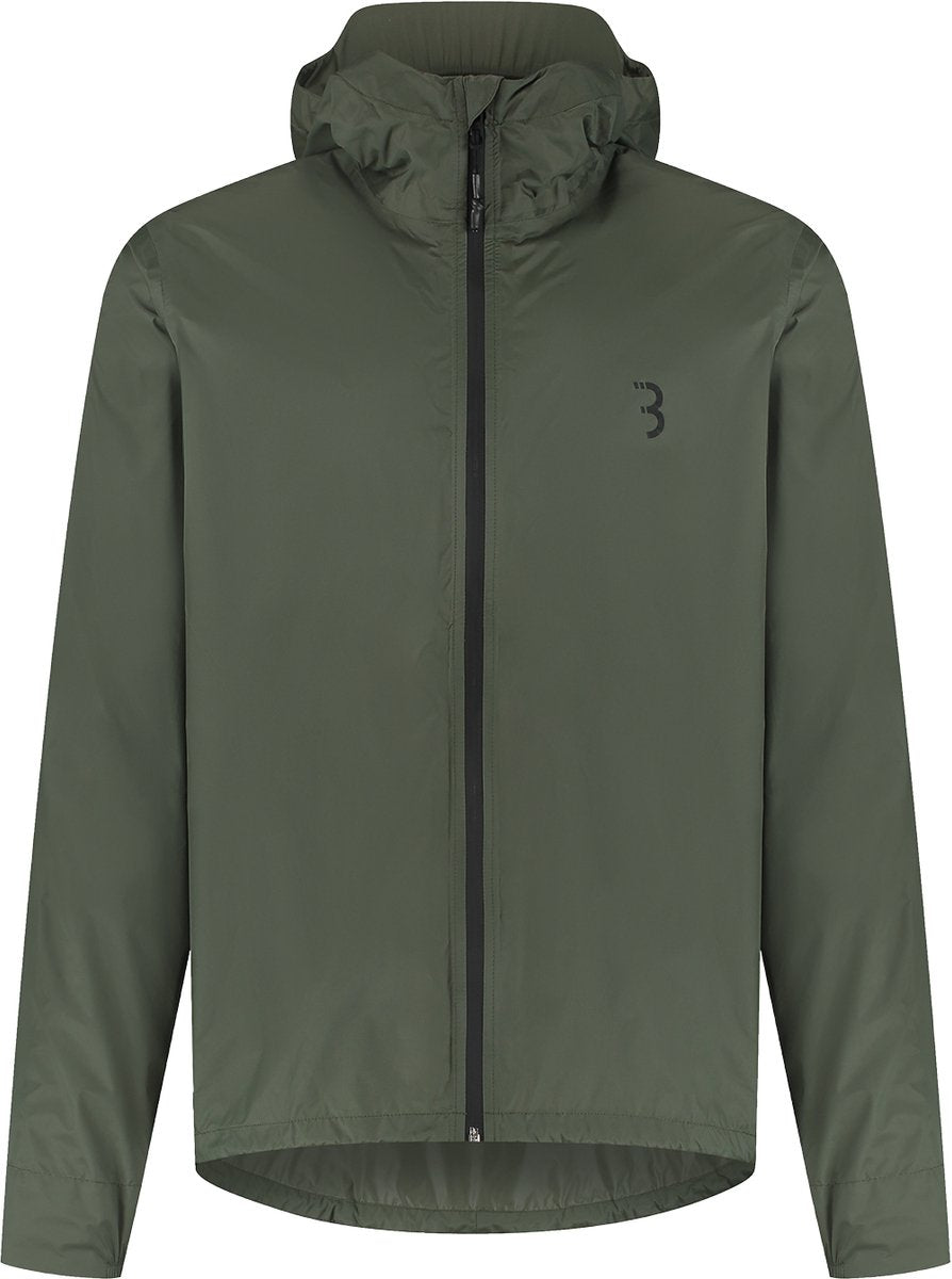 Bbb cycling multishield regenjas fiets: urban sport - waterdicht 10k en ademend - heren dames fietsjas - olijfgroen - maat xxl - bbw-475