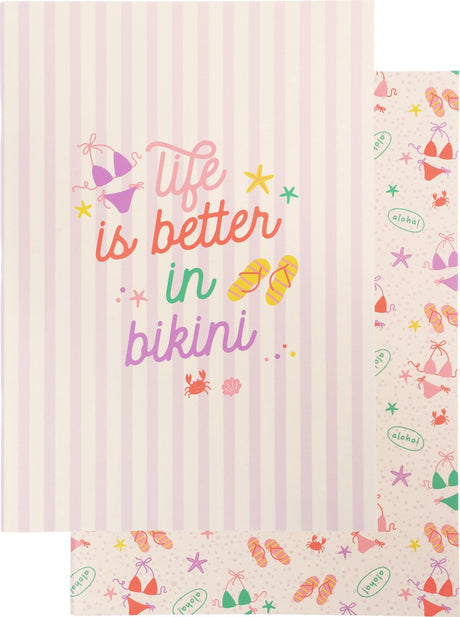 Kangaro schriften - beach happy - a4 - lijn - 4 stuks