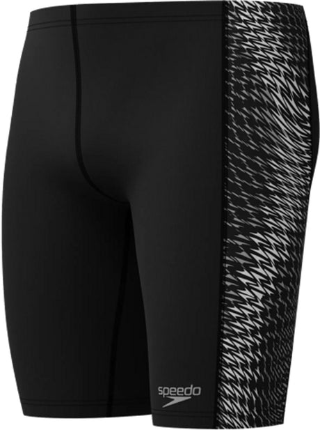 Speedo end+ tech panel jammer heren - chloorbestendige zwembroek heren - kleurvaste lange zwemshort heren - sportzwembroek heren bestand tegen olie en zonnebrandcrème - zwart grijs - xxl