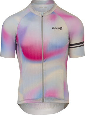 Agu gradient swirl - fietsshirt heren - wielrenshirt - zomer - aerodynamisch - gerecycled polyester - waterdicht zakje - multicolour - xxl