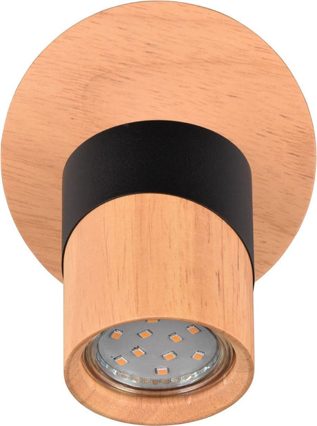 Trio aruni - spot - houtkleurig met zwart - excl. 1x gu10 4,5w